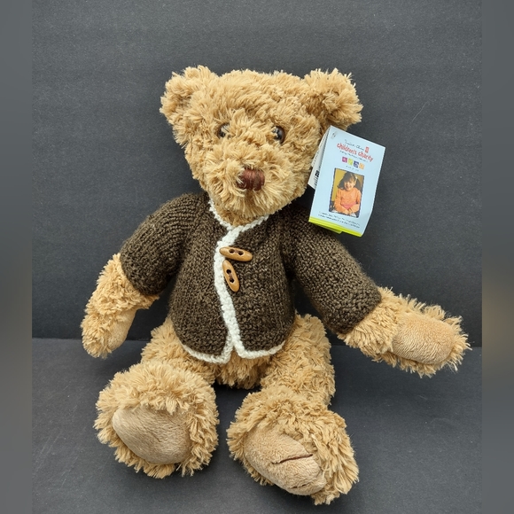 17" Charity Bear by President's Choice wearing a handsome brown cardigan - Picture 10 of 10